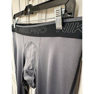 NIKE PRO Men's Size L Dri-Fit Tights Gray